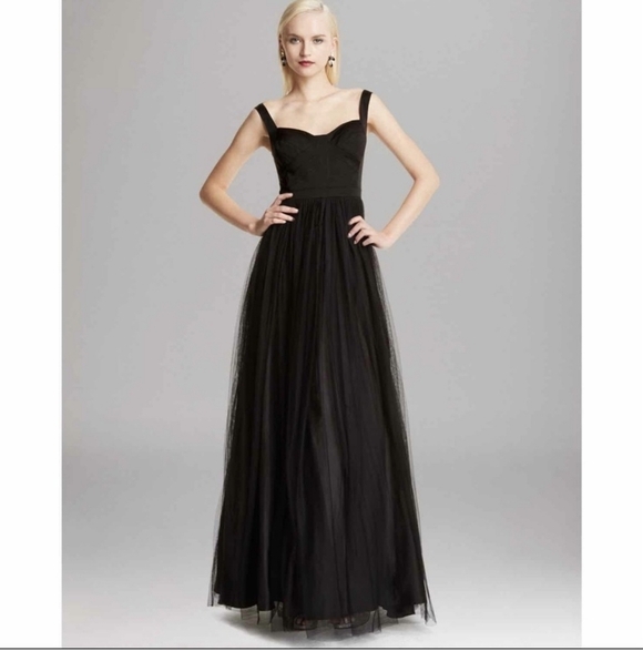 Aidan Mattox Dress Womens 2 Black Gown Formal Evening Tulle Tank Sleeveless Maxi - Picture 16 of 16